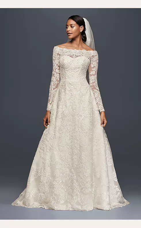 As-Is Off-The-Shoulder Lace A-Line Wedding Dress