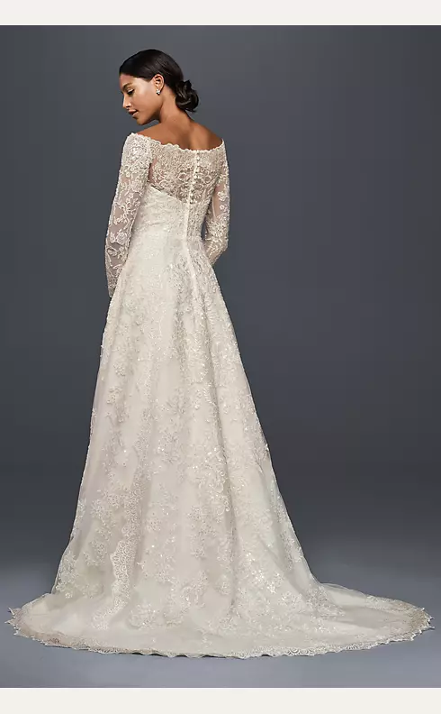 As-Is Off-The-Shoulder Lace A-Line Wedding Dress Image 2