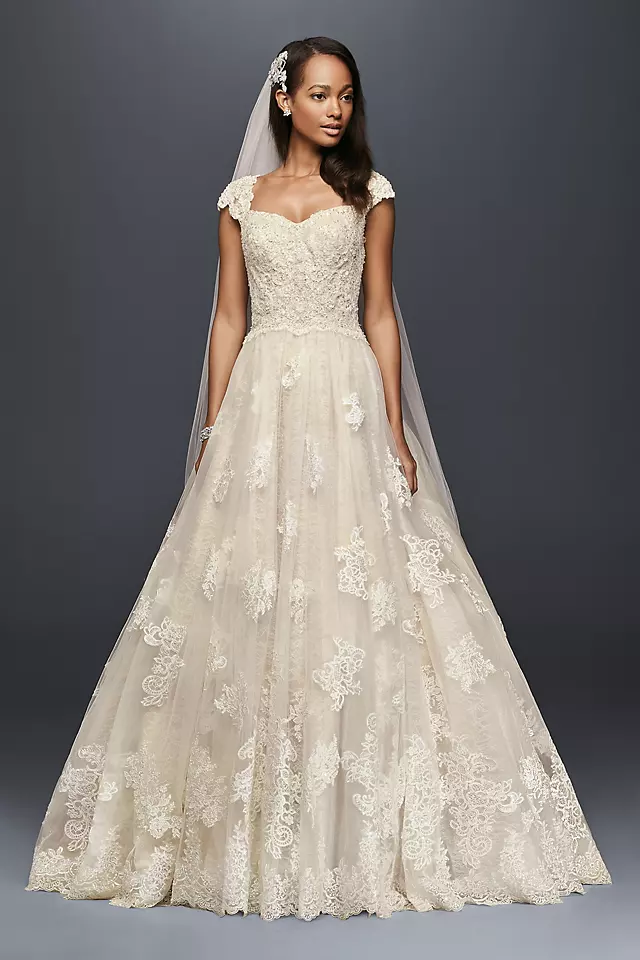 As-Is Cap Sleeve Lace Wedding Ball Gown Image