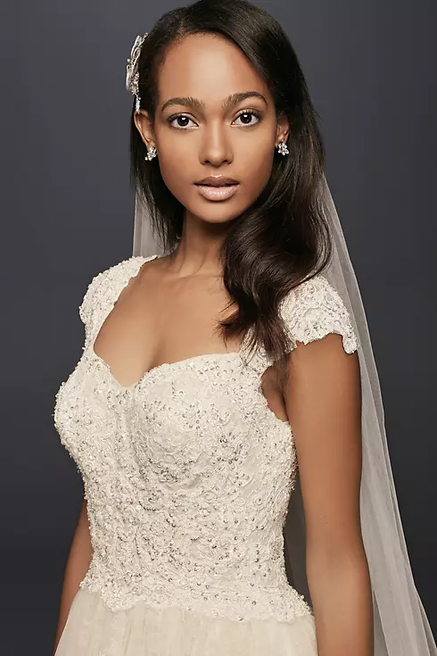 As-Is Cap Sleeve Lace Wedding Ball Gown Image 3