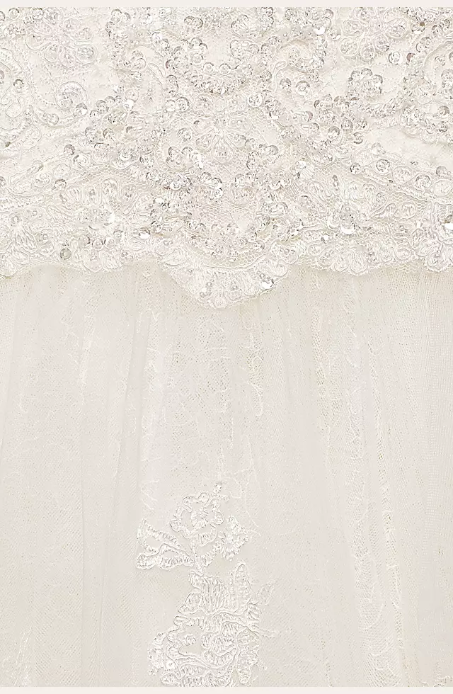 Cap Sleeve Lace Plus Size Ball Gown Wedding Dress Image 4