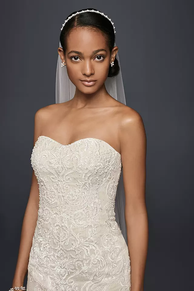 As-Is Scroll Lace Trumpet Wedding Dress  Image 3