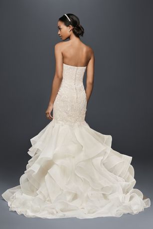 david's bridal lace trumpet dress