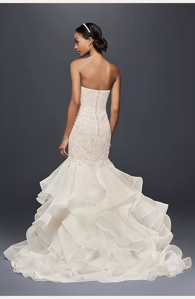 As-Is Petite Scroll Lace Trumpet Wedding Dress  Image 2