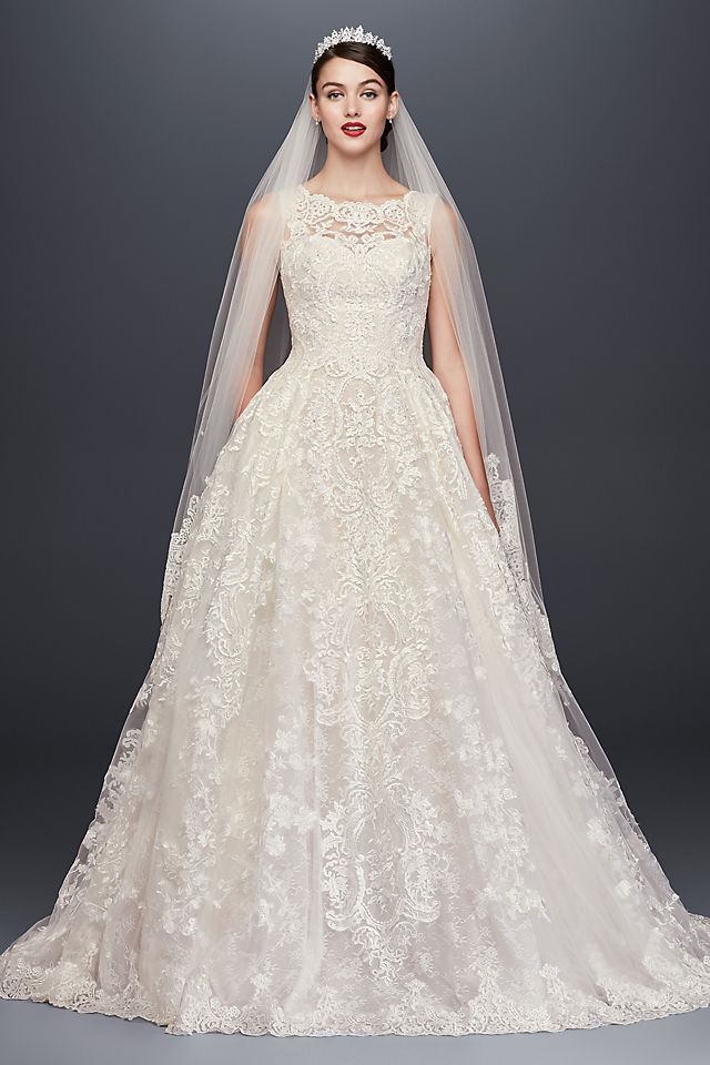 As-Is Lace Petite Wedding Dress with Pleated Skirt Image 7
