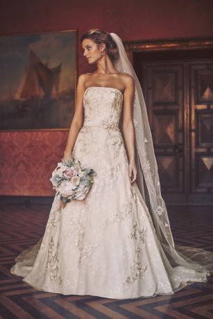 Lace Appliqued Plus  Size  Topper  Wedding  Dress  David s Bridal 