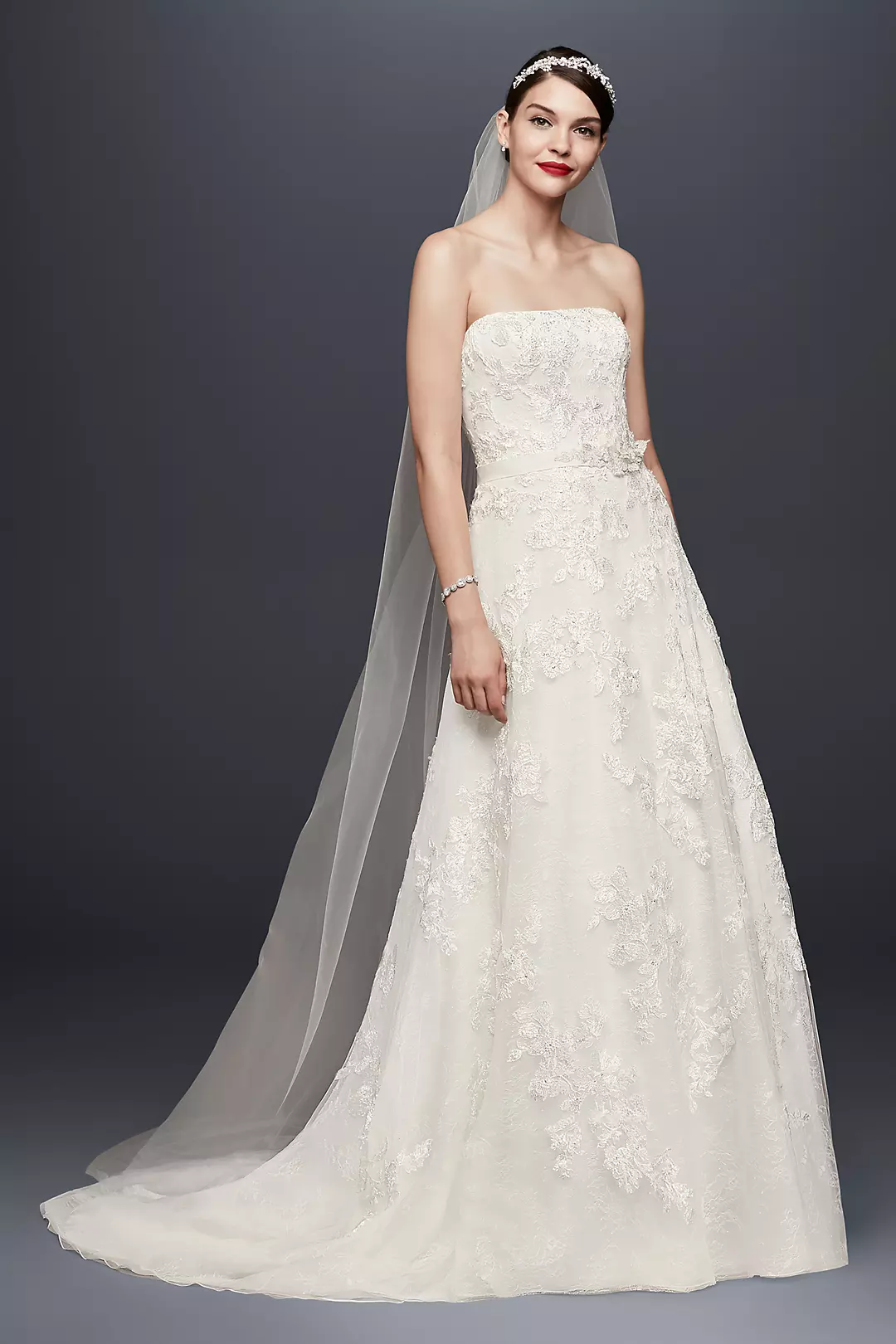 As-Is A-Line Wedding Dress with Lace Embellishment Image