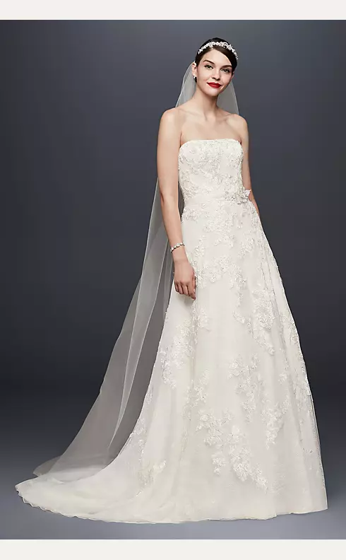 As-Is A-Line Wedding Dress with Lace Embellishment Image 1