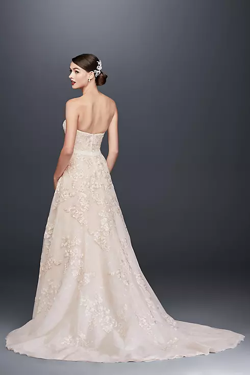 As-Is Lace Appliqued Wedding Dress and Topper Image 3