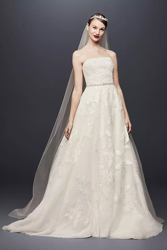 English Rose Lace Ball Gown Wedding Dress Image