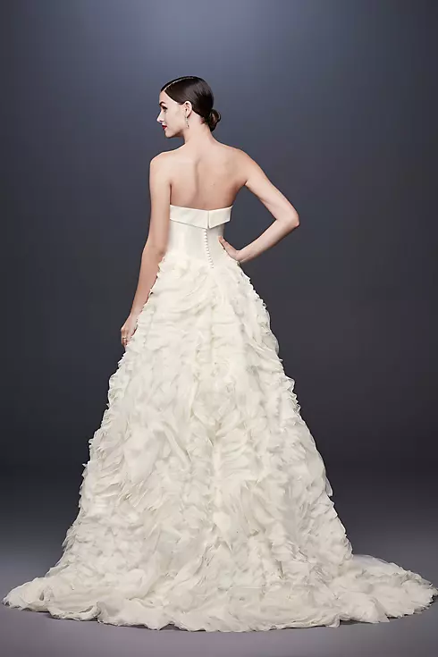 Chiffon Rosette Strapless Ball Gown Wedding Dress Image 2