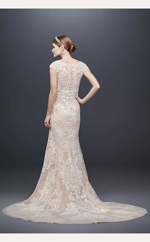 As-Is Cap Sleeve Plunging V-Neck Wedding Dress Image 2