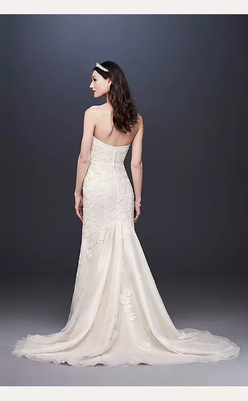 Pearl-Detailed Lace Mermaid Wedding Dress Image 2