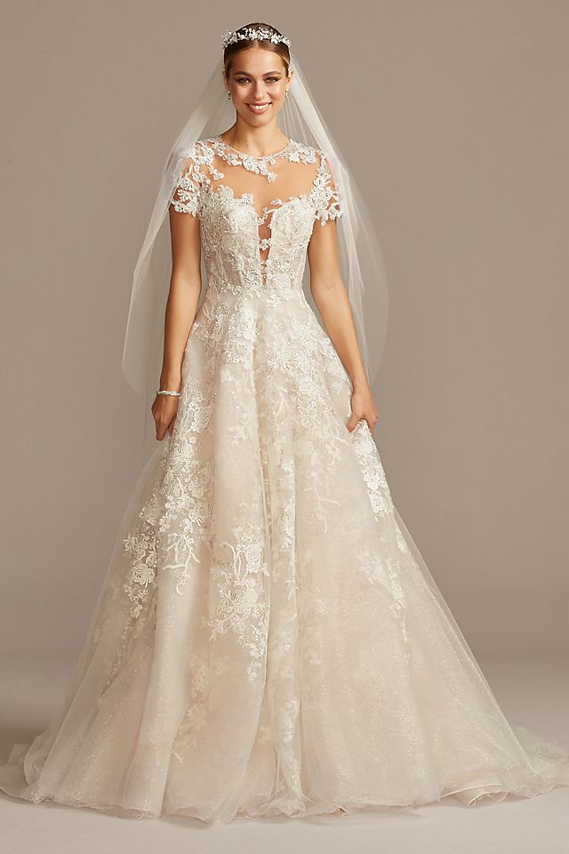 As Is Lace Cap Sleeve Ball Gown Wedding Dress Image 6
