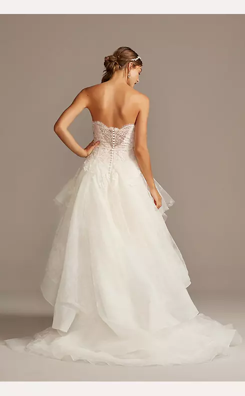 Printed Tulle Wedding Dress with Tiered Skirt Image 2