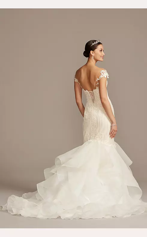 Linear Beaded Applique Mermaid Wedding Dress Image 2