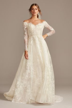 david's bridal long sleeve wedding dress