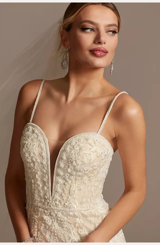 As Is Scroll and Lace Mermaid Petite Wedding Dress Image 5