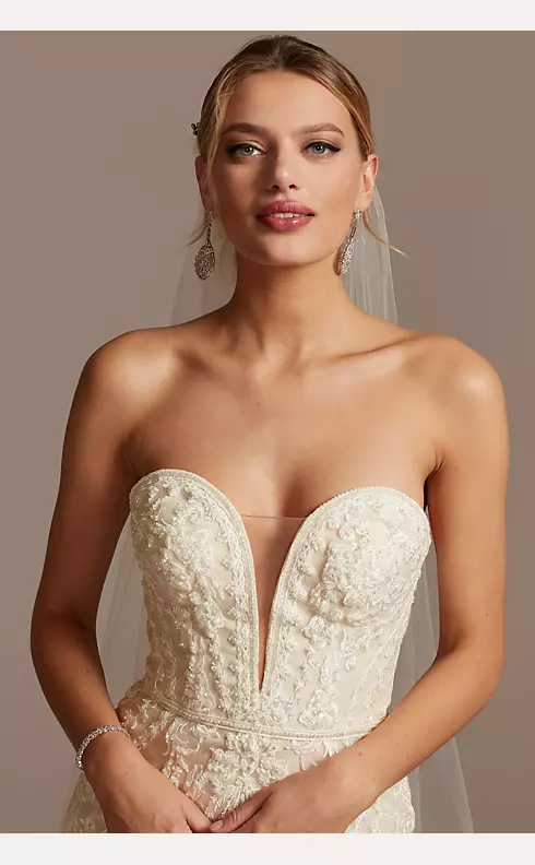 As Is Scroll and Lace Mermaid Petite Wedding Dress Image 4