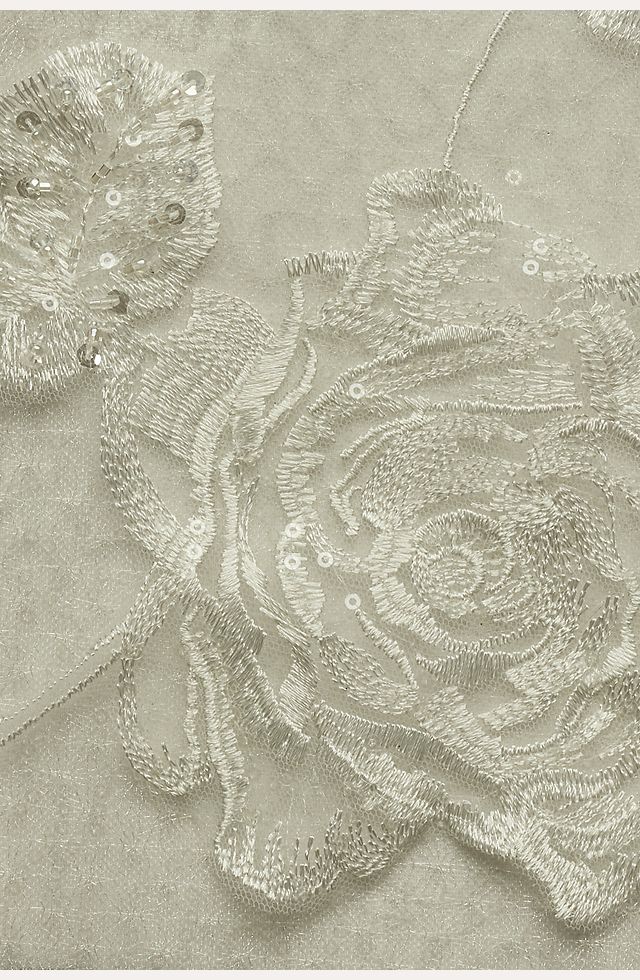 Large Floral Applique Beaded Strap Wedding Dress | David's Bridal