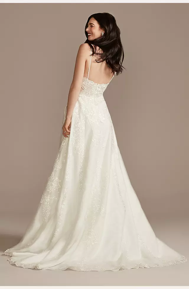 As Is Lace Applique Spaghetti Strap Wedding Dress Image 2