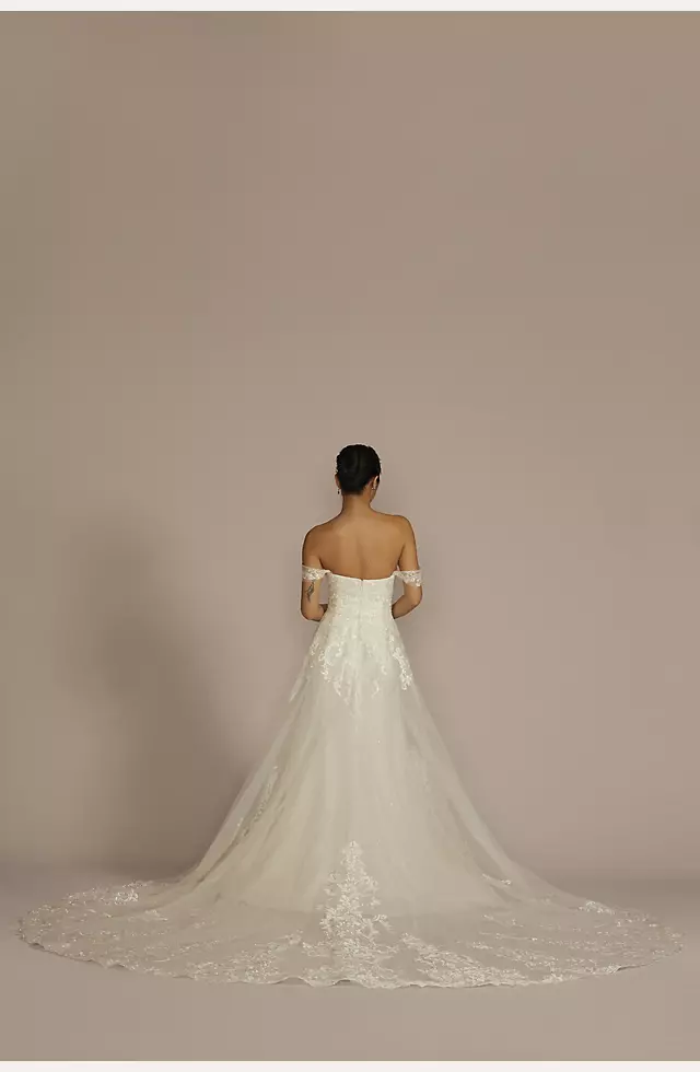 Lace Applique Wedding Dress with Removable Sleeves Image 2