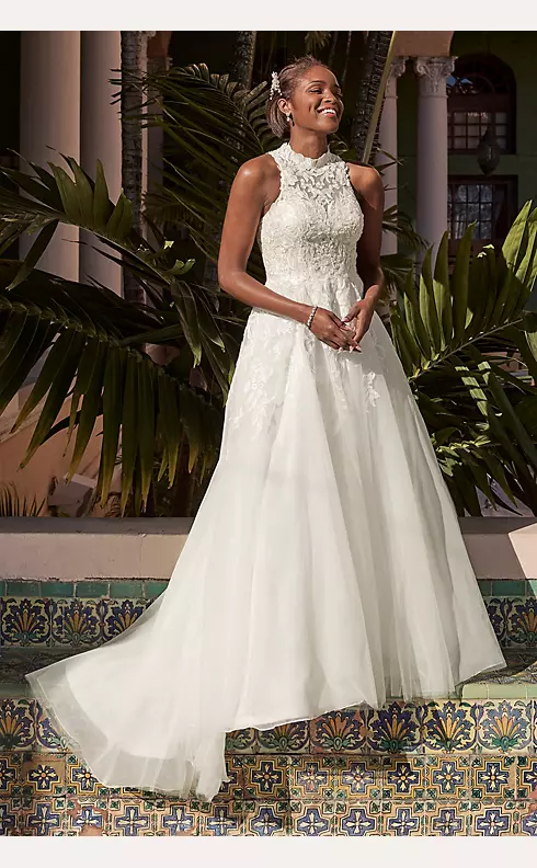 Lace Wedding Dress Halter Neckline, Lace Bride Dress, Bridal Gown ,Dress  For Bride Wedding Custom Made