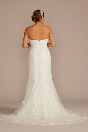 Beaded Lace Wedding Dress with Removable Sleeves David's Bridal