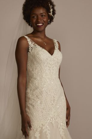 MultiLace Tank VNeck Mermaid Wedding Dress David's Bridal