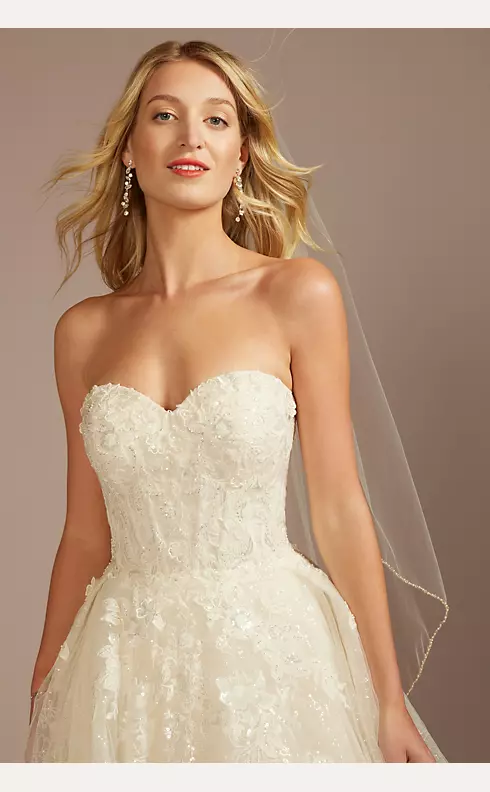Off-the-Shoulder Lace-Up Back Wedding Dress Image 4