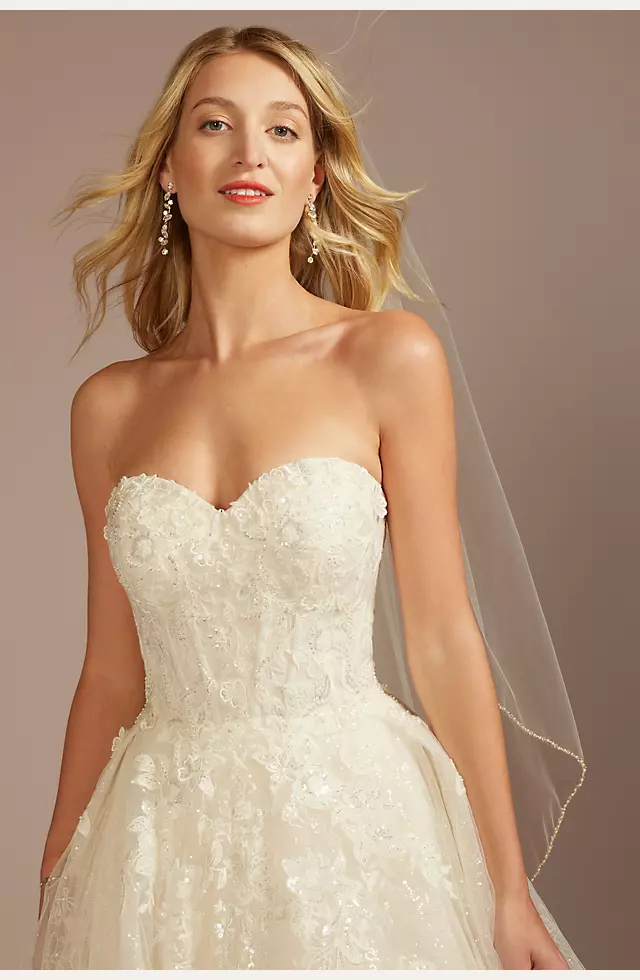 Off-the-Shoulder Lace-Up Back Wedding Dress Image 4