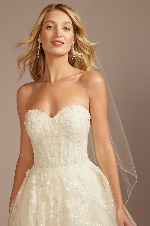 Off-the-Shoulder Lace-Up Back Wedding Dress Image 6