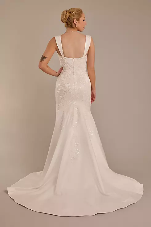 Beaded Satin Strapless Mermaid Wedding Dress Image 2