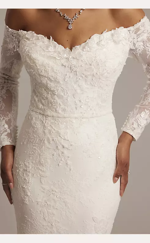 Long Sleeve Modern Lace Mermaid Wedding Dress with Long Train VW2117 –  Viniodress