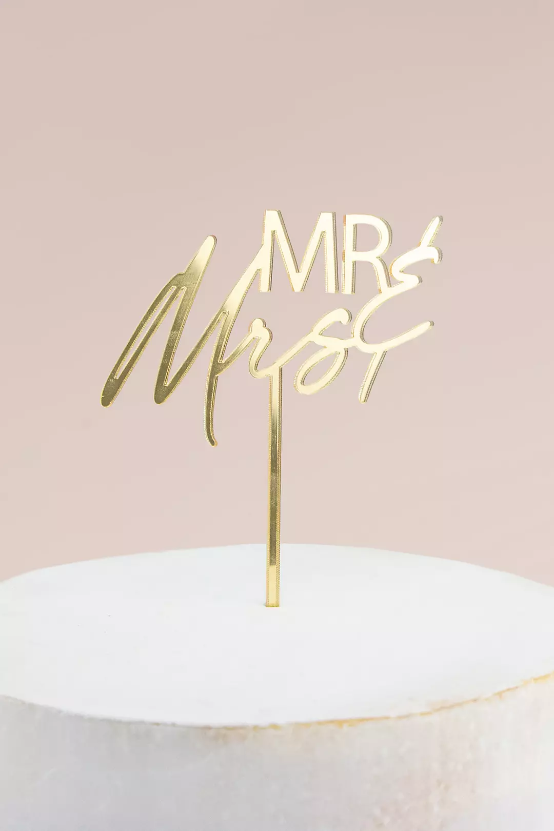 Mr And Mrs Gold Acrylic Cake Topper Image