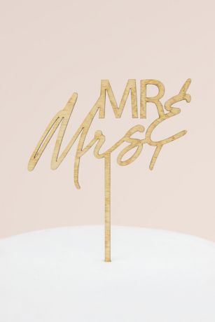 Rustic Mr And Mrs Wooden Cake Topper