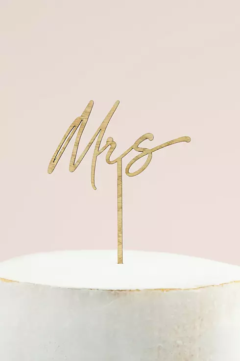 Rustic Mrs Wooden Cake Topper Image 1