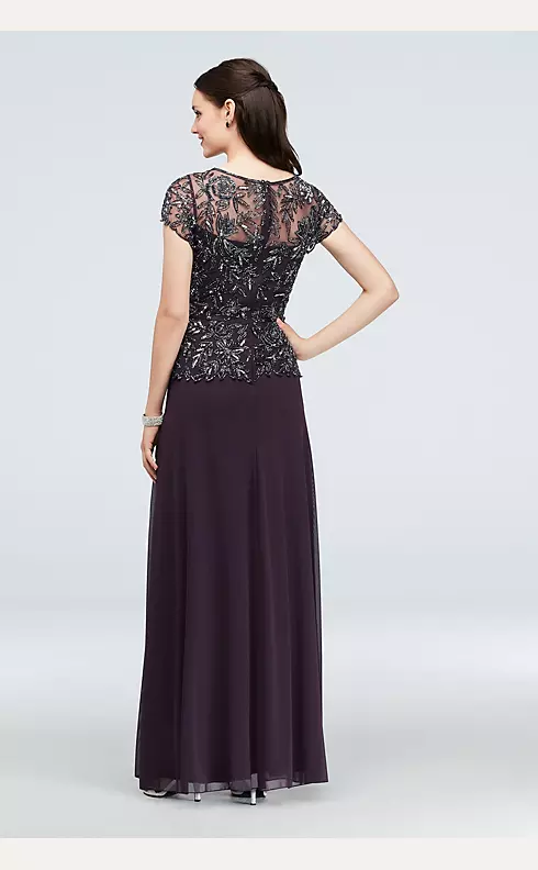 Floral Beaded Illusion Bodice Gown Image 2