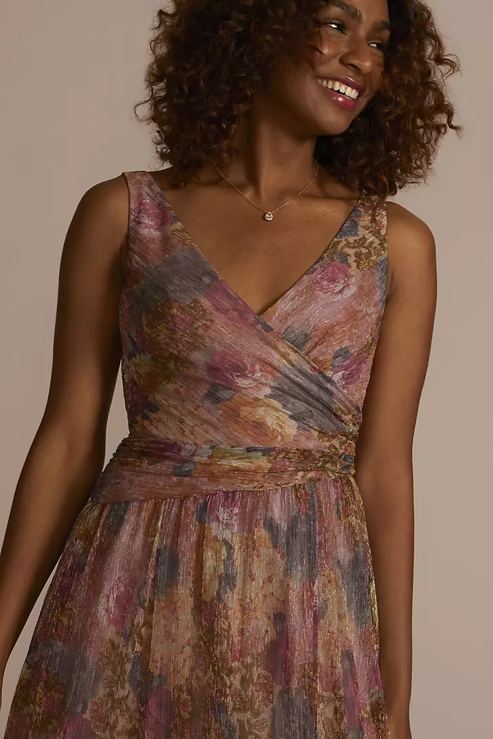 Metallic Floral A-Line Tank Dress | David's Bridal Metallic Floral A-Line Tank Dress | David's Bridal