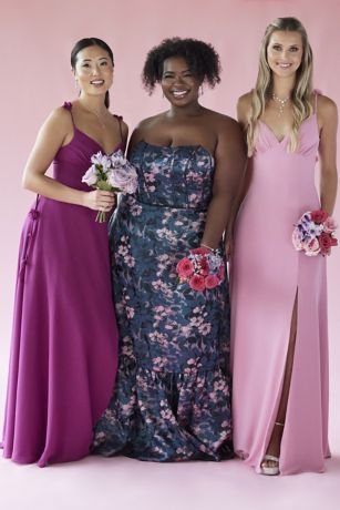 Floral Jacquard A-Line Dress with Flounce Hem