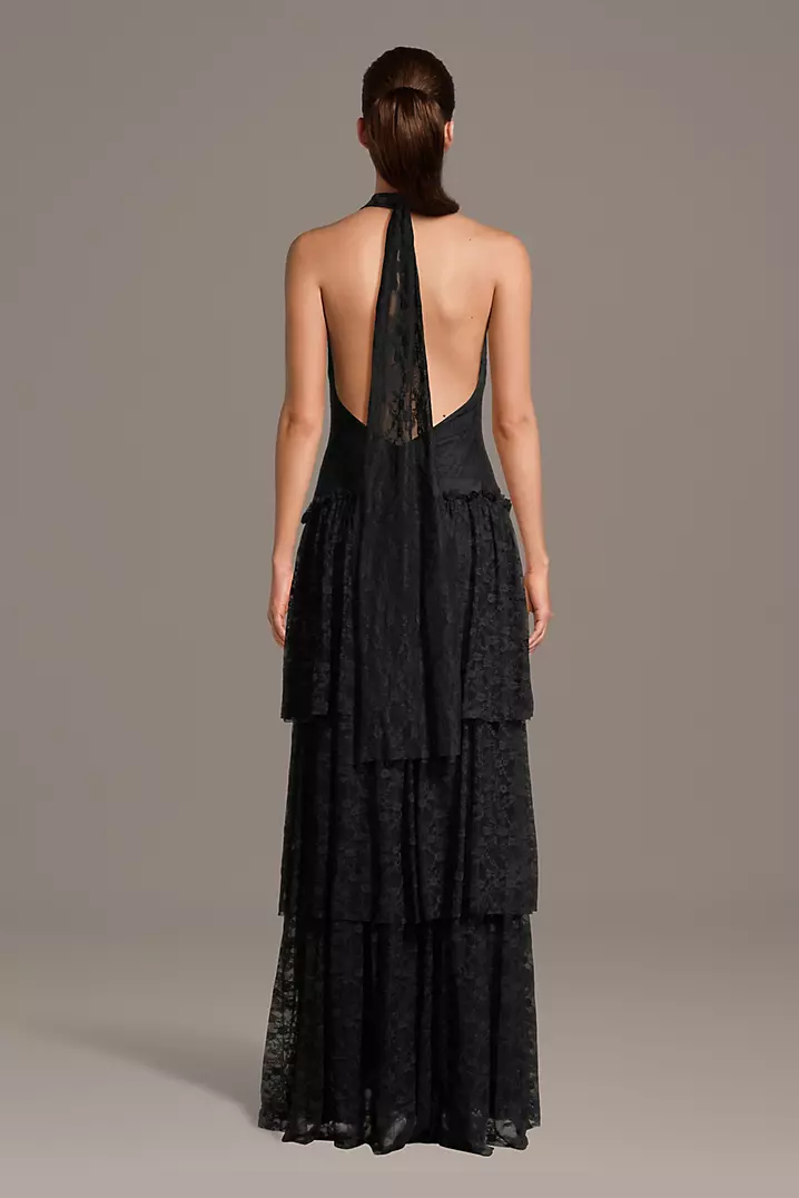 halter top maxi dresses for summer Elegant Beige Halter Neck Ruffle Maxi Dress for Romantic Summer Outings
