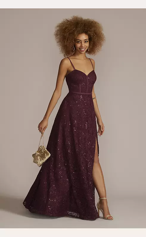 Sparkle Lace Dress with Corset Bodice Image 1