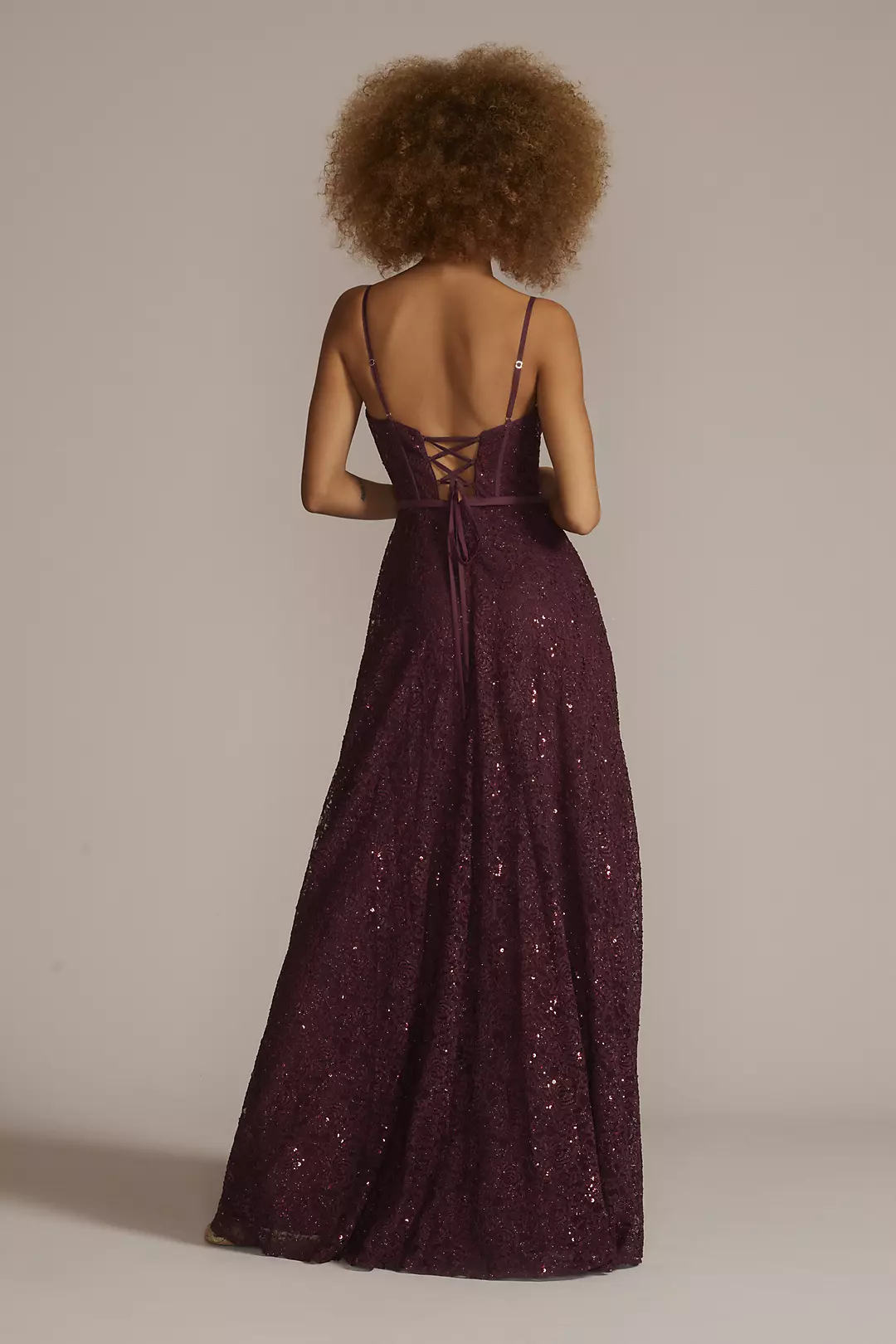 Sparkle Lace Dress with Corset Bodice Image 2