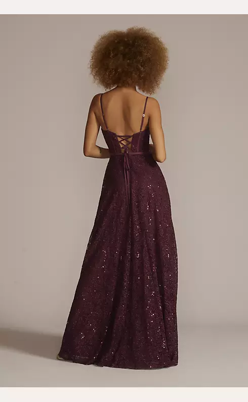 Sparkle Lace Dress with Corset Bodice Image 2