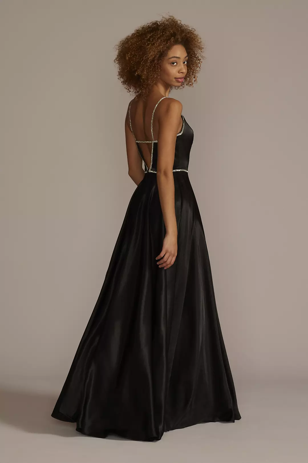 Jewel Embellished Satin Ball Gown Image 2