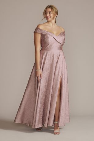 Long Ballgown Off the Shoulder Dress - Jules and Cleo