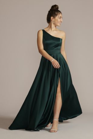 Long A-Line One Shoulder Dress - Jules and Cleo