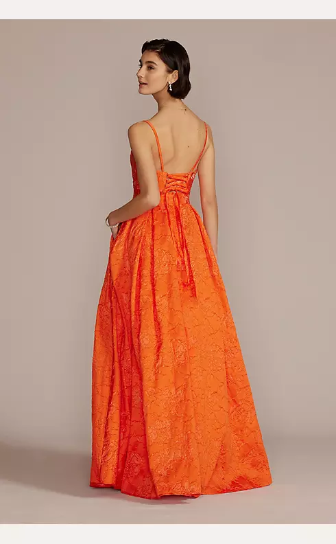 Strapless Brocade Prom Ball Gown Image 2