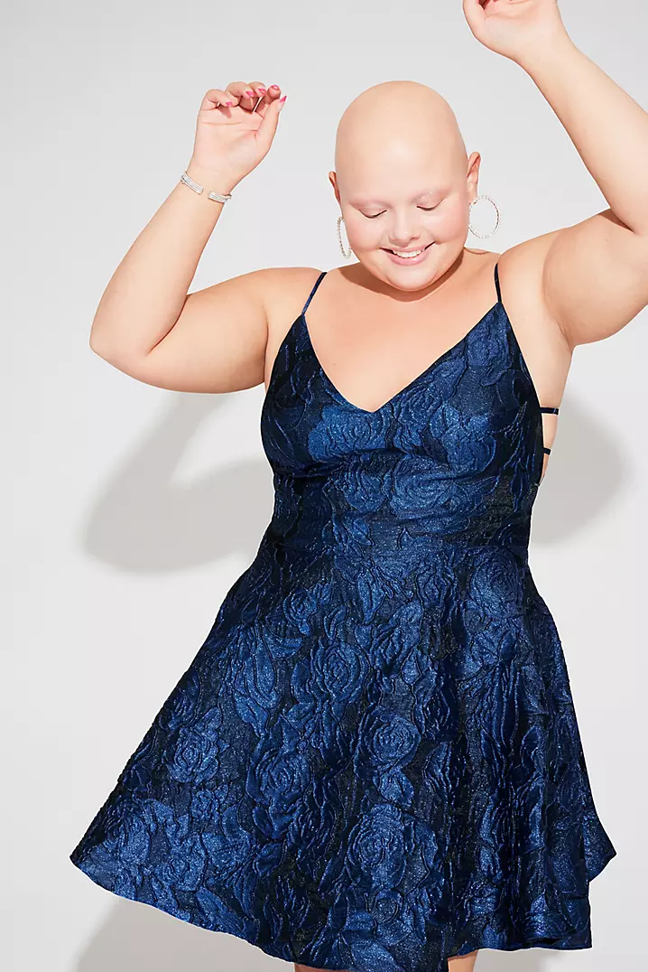 Jacquard A-Line Mini Dress | David's Bridal Jacquard A-Line Mini Dress | David's Bridal