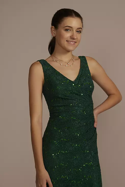 Glitter Sequin Lace Tank Mermaid Dress Image 3